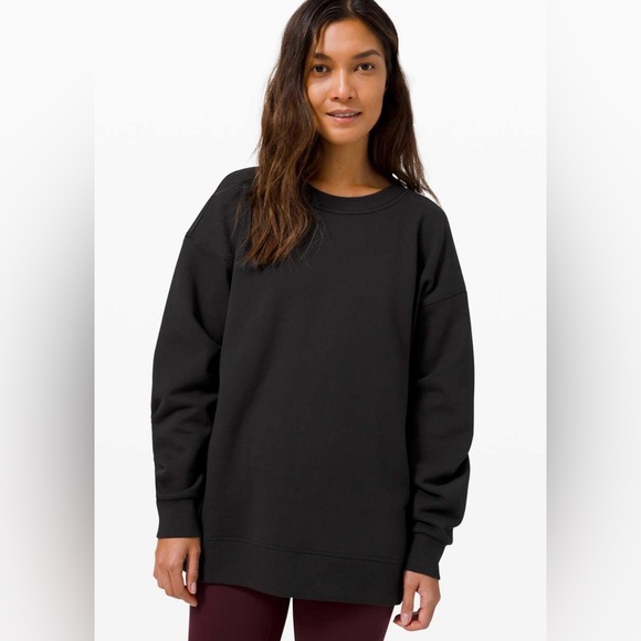 lululemon athletica Tops - Lululemon | Perfectly Oversized Crew | Black | Size 2‎